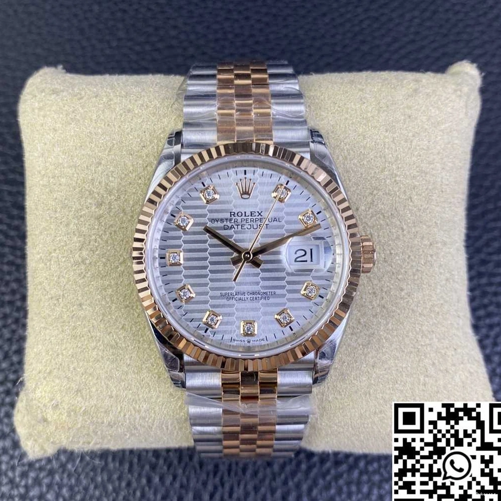 M126231 36MM Hourmarker Rolex Diamond VS Motif Dial Tone Factory Two Silver Datejust 0312